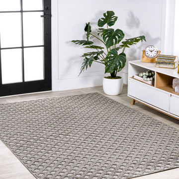 Rabat High-low Pile Mini-diamond Trellis Area Rug
